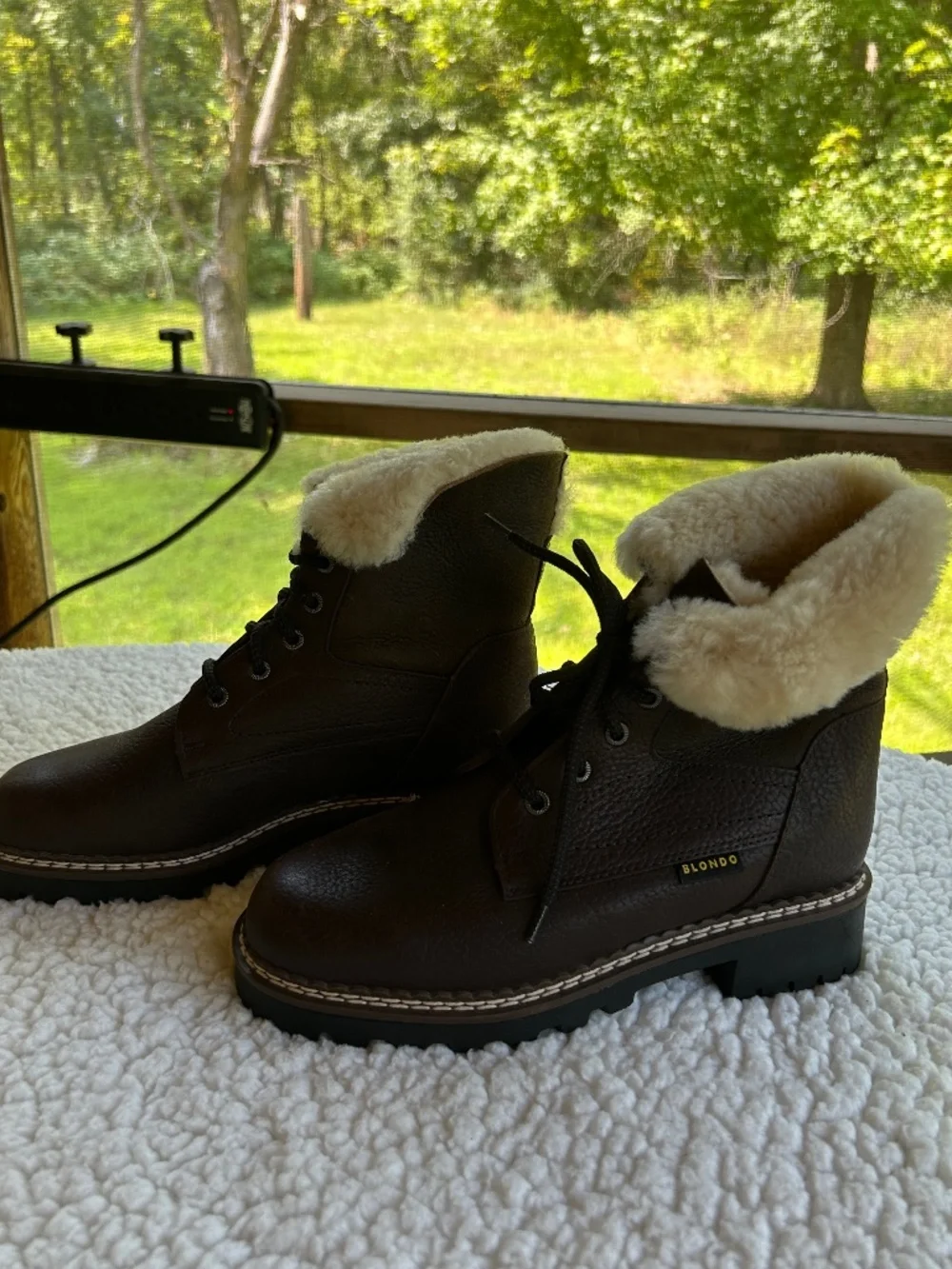 Blondo Brown Leather Shearling Waterproof Winter Boots 8.5